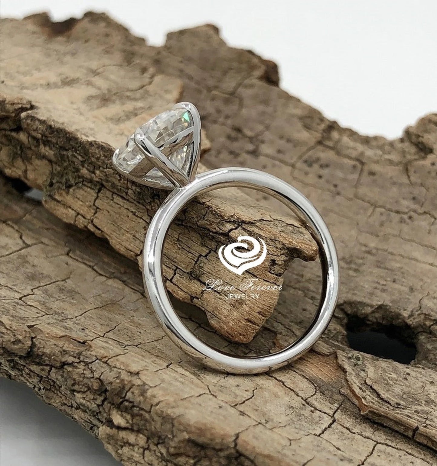 3.0 CT Forever One Oval Moissanite Engagement Ring, Oval Cut Engagement Ring, Thin Band Oval Ring, White Gold Oval Solitaire engagement Ring