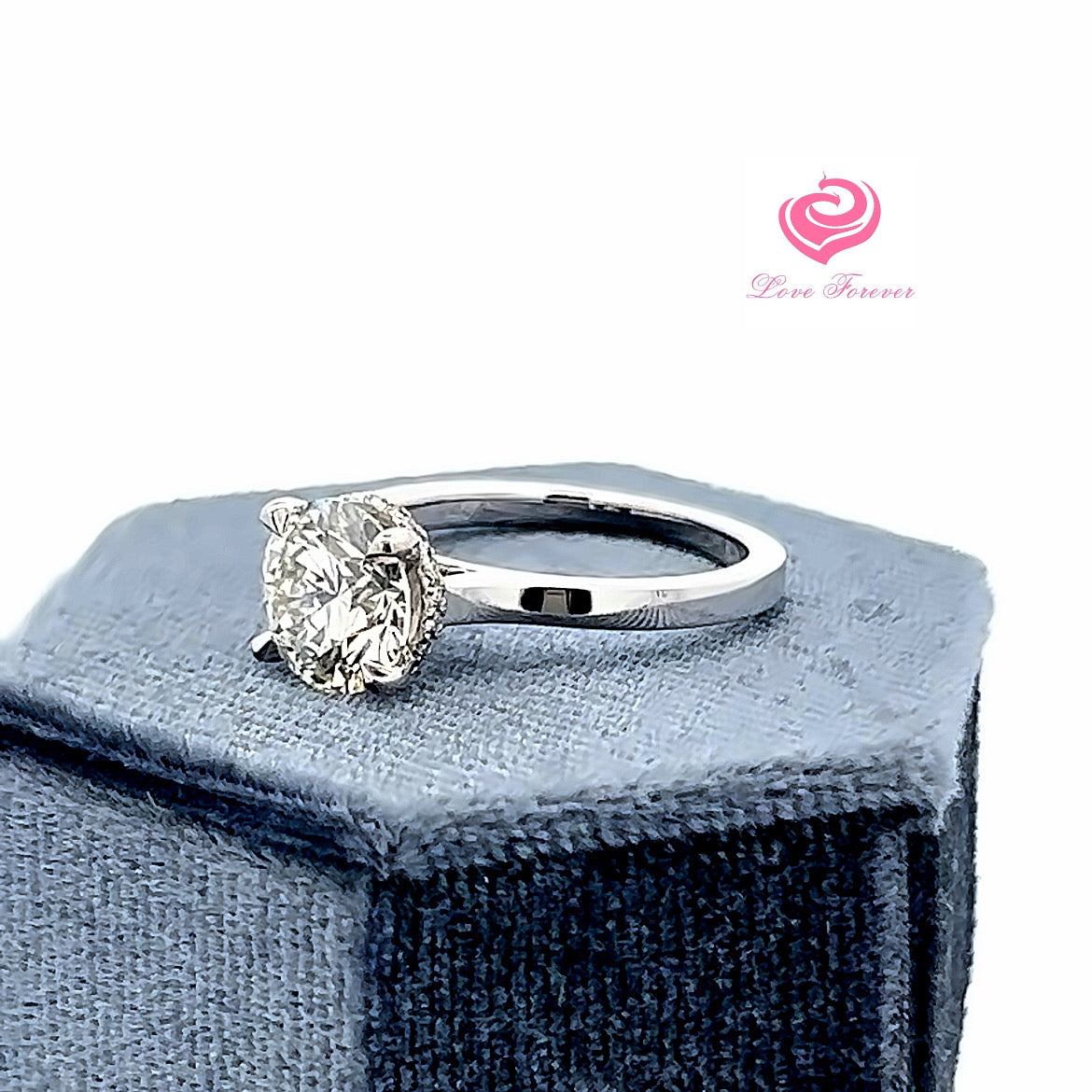 2.50 Carats F VS1 Round Cut Lab Grown Diamond Solitaire Engagement Ring 14k White Gold, Lab Created Diamond Ring, Anniversary Ring