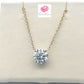 2 Carats Round Cut E Color VS1 Lab Grown Diamond Necklace, Two Tone Lab Grown Diamond Necklace, Round Cut Pendant 4 Prongs Basket Necklace