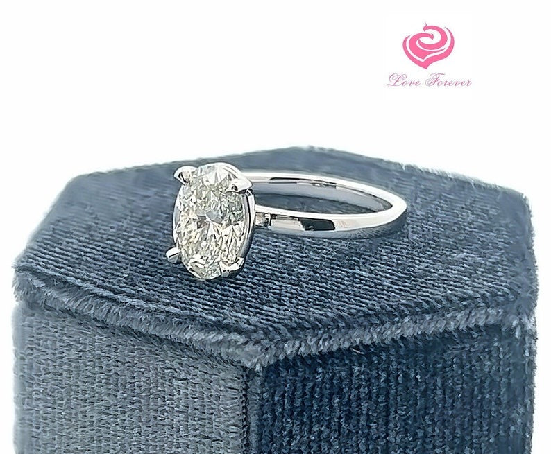 1.80 Carats IGI Certified E Color VS1 Clarity Oval Cut Lab Grown Diamond Engagement Ring Solitaire Oval Lab Created Diamond Wedding Ring