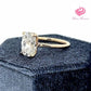 2.9 Carats D Color VS1 Elongated Cushion Lab Grown Diamond GIA Certified Engagement Ring in 14k Yellow Gold, Hidden Halo Diamond Ring