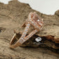 14k Rose Gold Morganite Ring Diamond Ring 8mm Round Cut Morganite Halo Diamond Engagement Ring