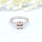 14k White Gold Solitaire Ring Engagement Ring Morganite Ring 8x6mm Oval Cut Morganite Wedding Ring Anniversary Ring