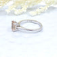 14k White Gold Solitaire Ring Engagement Ring Morganite Ring 8x6mm Oval Cut Morganite Wedding Ring Anniversary Ring