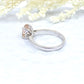 14k White Gold Solitaire Ring Engagement Ring Morganite Ring 8x6mm Oval Cut Morganite Wedding Ring Anniversary Ring