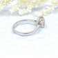 14k White Gold Solitaire Ring Engagement Ring Morganite Ring 8x6mm Oval Cut Morganite Wedding Ring Anniversary Ring