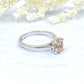 14k White Gold Solitaire Ring Engagement Ring Morganite Ring 8x6mm Oval Cut Morganite Wedding Ring Anniversary Ring