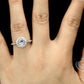 14k White Gold Engagement Ring Diamond Ring 7mm/1.25 Carats Round Cut Aquamarine Halo Diamond Promise Ring Wedding Ring Anniversary Ring