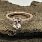 14k Rose Gold Engagement Ring Diamond Ring 7x5mm Oval Cut Morganite Ring Solitaire Ring Wedding Ring Morganite Bridal Ring Unique Ring