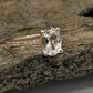 14k Rose Gold Engagement Ring Diamond Ring 7x5mm Oval Cut Morganite Ring Solitaire Ring Wedding Ring Morganite Bridal Ring Unique Ring