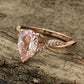 14k Rose Gold Engagement Ring Morganite Ring 9x6mm/1.15 Carats Pear Cut Morganite Twisted Diamond Ring
