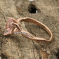 14k Rose Gold Engagement Ring Morganite Ring 9x6mm/1.15 Carats Pear Cut Morganite Twisted Diamond Ring