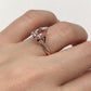 14k Rose Gold Engagement Ring Morganite Ring 9x6mm/1.15 Carats Pear Cut Morganite Twisted Diamond Ring
