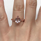 14k Rose Gold Engagement Ring Morganite Ring 9x6mm/1.15 Carats Pear Cut Morganite Twisted Diamond Ring