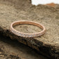 14k Rose Gold Diamond Band, Half Eternity Matching Band, Stackable Band, Promise Ring Wedding Band, Diamond Band