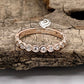 Diamond Wedding Band 14K Rose Gold, Half Eternity Band, Diamond Band, Moissanite Band, Stacking Band, Stacking Bands, Stackable