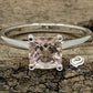 14k White Gold Engagement Ring Morganite Ring 7mm Cushion Cut Morganite Solitaire Ring Anniversary Ring