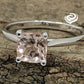 14k White Gold Engagement Ring Morganite Ring 7mm Cushion Cut Morganite Solitaire Ring Anniversary Ring