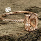 Engagement Ring 14k Rose Gold Diamond Ring 10x8mm/2.15 Carats Oval Cut Morganite Ring Diamond Wedding Ring