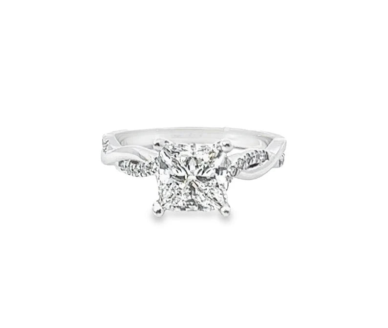 2 CT Princess Lab Grown Diamond Engagement Ring, IGI Certified Princess Cut Lab Grown Engagement Ring, Certified Diamond Wedding Ring