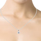 14k White Gold Round Cut Moissanite Minimalist Necklace