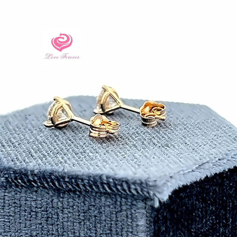 1 Carat Martini Earrings, Studs Earrings 14k Gold, Lab Grown Diamond Stud Earrings, Round Cut Martini Earrings, anniversary Earrings