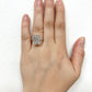 5.50 Carats E Color VS1 Clarity IGI Certified Emerald Cut Lab Grown Diamond Engagement Ring Hidden Halo in 14k White Gold