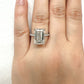 5.50 Carats E Color VS1 Clarity IGI Certified Emerald Cut Lab Grown Diamond Engagement Ring Hidden Halo in 14k White Gold