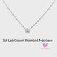 1 CT to 2 CT Round Lab Grown Diamond Pendant Necklace, 14k White Gold Diamond Necklace, Wedding Pendant for Her, Charm Pendant, Anniversary