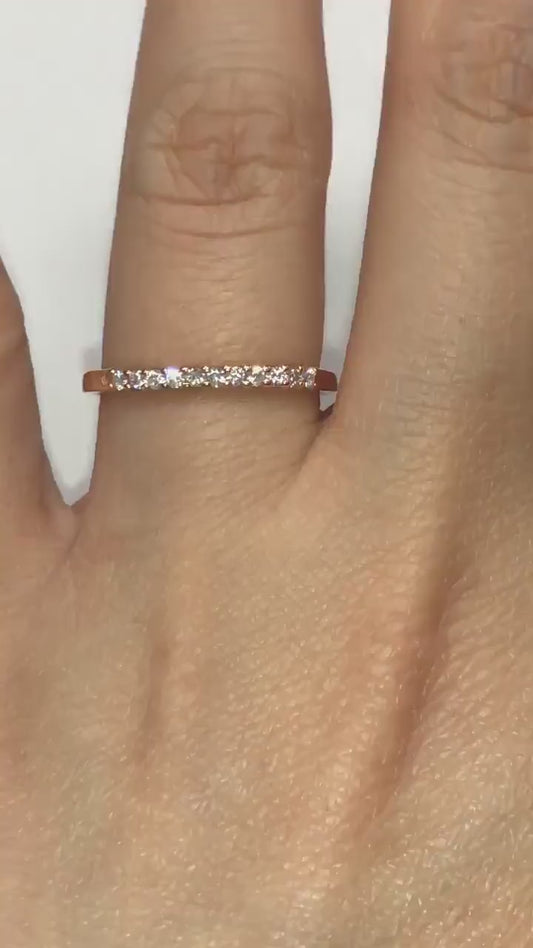 Diamond Band Diamond Ring 14k Rose Gold Diamond Stackable Wedding Band 0.14 Carats Diamond Wedding Band Promise Ring