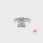 3 Carats F Color Lab Grown Diamond IGI Certified Gold Radiant Cut Engagement Ring, 14k White Gold Solitaire Engagement Ring, Lab Grown Ring