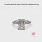 3 Carats Emerald Cut Lab Grown Diamond 14k White Gold Engagement Ring, Lab Grown Diamond Hidden Halo Engagement Ring, Anniversary Ring