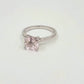 14k White Gold Engagement Ring Morganite Ring 7mm Cushion Cut Morganite Solitaire Ring Anniversary Ring