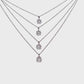 14k White Gold Round Cut Moissanite Minimalist Necklace