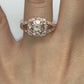 14k Rose Gold Morganite Ring Diamond Ring 8mm Round Cut Morganite Halo Diamond Engagement Ring