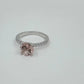 Engagement Ring 14k White Gold Morganite Ring Diamond Ring 8mm/1.70 Carats Round Cut Morganite Diamond Wedding Ring