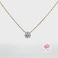 2 Carats Round Cut E Color VS1 Lab Grown Diamond Necklace, Two Tone Lab Grown Diamond Necklace, Round Cut Pendant 4 Prongs Basket Necklace