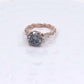 Round Cut Grey Moissanite Ring 14k Rose Gold, 1.25 CT or 2 CT Round Cut Moissanite Engagement Ring, Diamond Ring, Anniversary Ring