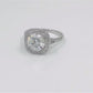 Engagement Ring 14k White Gold Double Halo Diamond Ring Certified 9mm/3ct Round Cut Forever One D-F Color Moissanite Ring