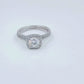 Cushion Cut Engagement Ring in 14k White Gold, Diamond Wedding Band, Forever One Moissanite Bridal Wedding Set, Stackable Wedding Band