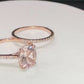 Oval Morganite Engagement Ring Rose Gold, Oval Cut Morganite Bridal Set, Morganite Ring, Morganite Bridal Set, Diamond Wedding Set