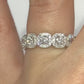 14k White Gold Diamond Ring Anniversary Band Halo Diamond Ring Diamond Band 1.45 Carats Diamond Half Eternity Diamond Wedding Band