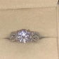 2 CT Round Engagement Ring Set 14k White Gold, Round Cut Moissanite Bridal Set, Moissanite Engagement Ring,Forever One Round Moissanite Ring