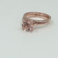 Rose Gold Morganite Round Cut Wedding Set, Round Morganite Engagement Ring, Morganite Wedding Set, Morganite Engagement Ring, Diamond Ring