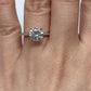 Round Cut Engagement Ring 14k White Gold, 1.25 CT Round Cut Forever One Moissanite Ring, Diamond Pave Engagement Ring, Diamond Wedding Ring