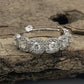 14k White Gold Diamond Ring Anniversary Band Halo Diamond Ring Diamond Band 1.45 Carats Diamond Half Eternity Diamond Wedding Band