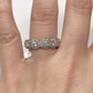 14k White Gold Diamond Ring Anniversary Band Halo Diamond Ring Diamond Band 1.45 Carats Diamond Half Eternity Diamond Wedding Band