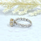 2 CT Oval Cut Moissanite Engagement Ring, 14k White Gold Hidden Diamond Halo Round Solitaire Ring, Champagne Moissanite Engagement Ring