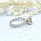 2 CT Oval Cut Moissanite Engagement Ring, 14k White Gold Hidden Diamond Halo Round Solitaire Ring, Champagne Moissanite Engagement Ring