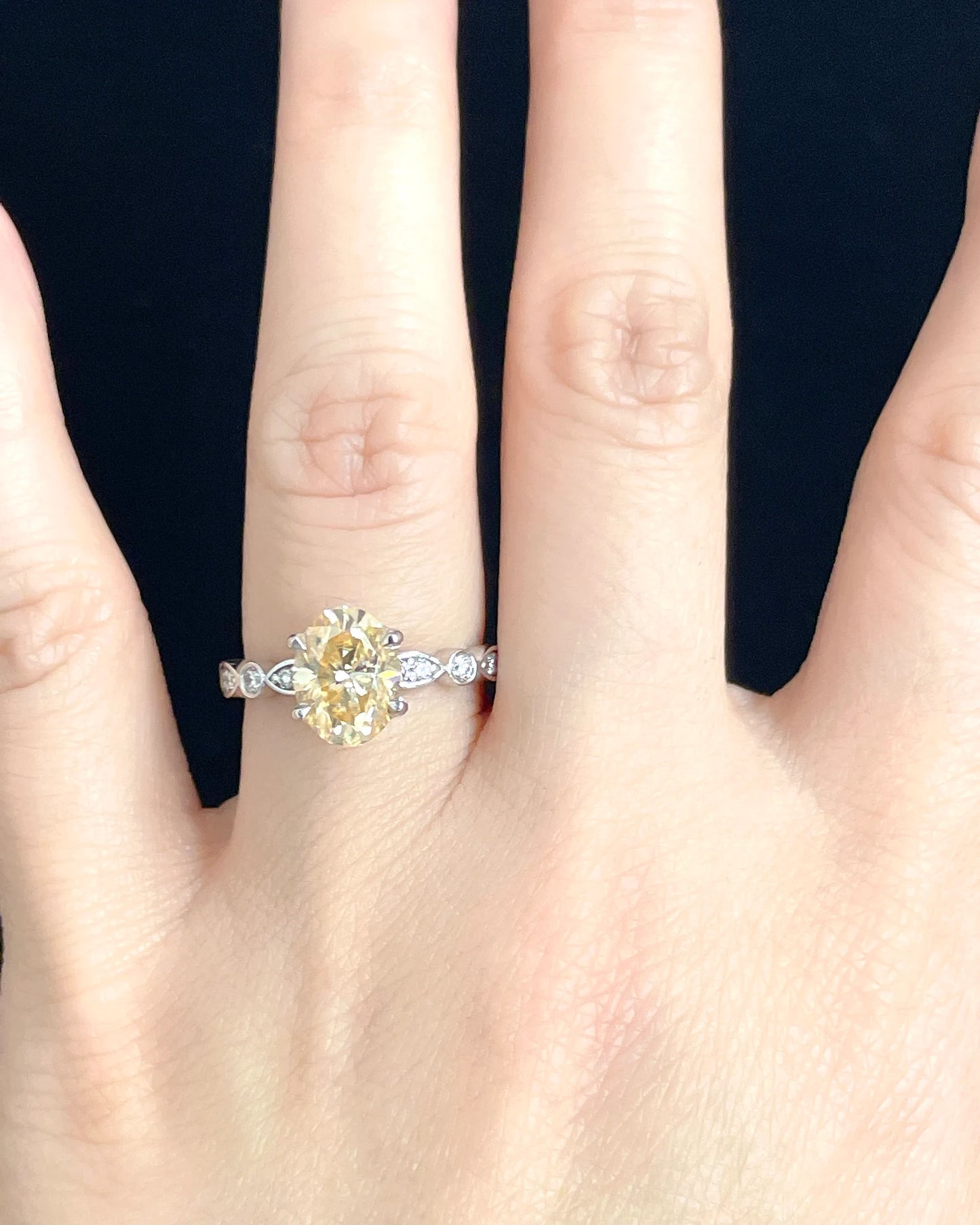 Champagne clearance moissanite ring